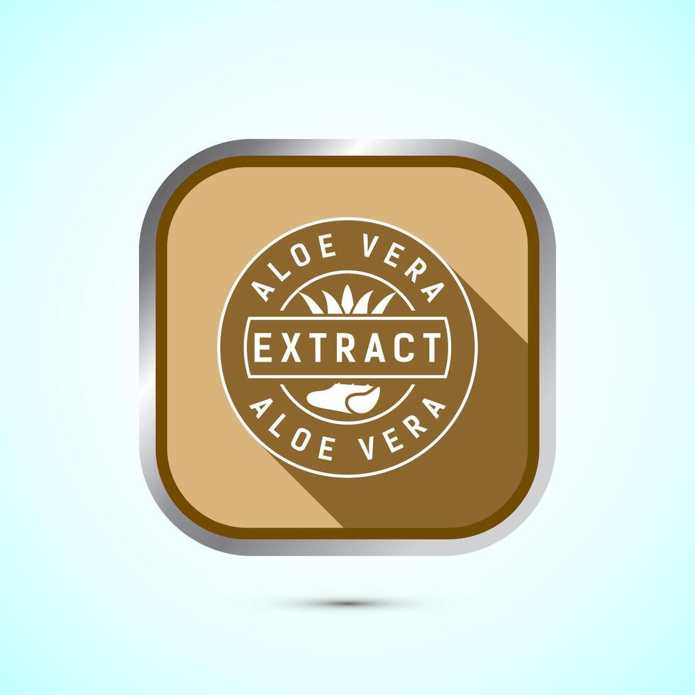 Aloe vera extract icon design illustration. Aloe vera badge label for product packaging, Gold color shadow button design vector