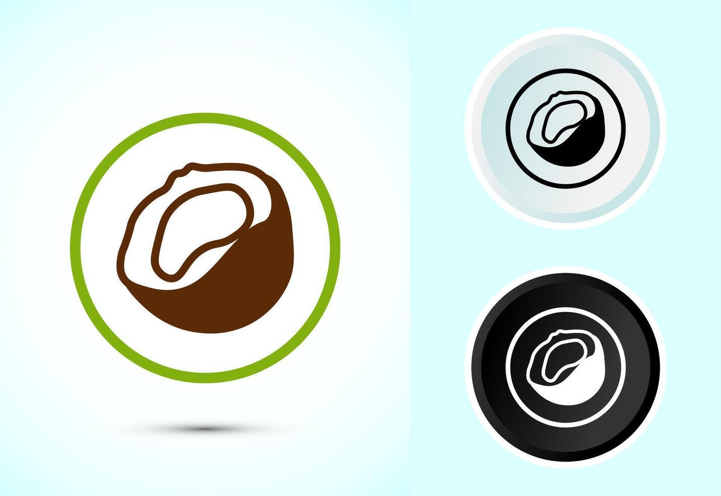 Coconut fruit icon design, Organic fruit icon vector