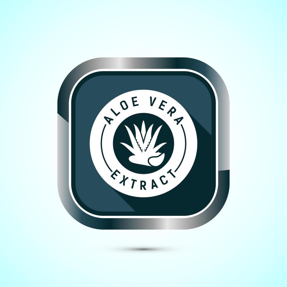 Aloe vera extract icon design. Aloe vera badge label for product packaging, Gray color shadow button design vector