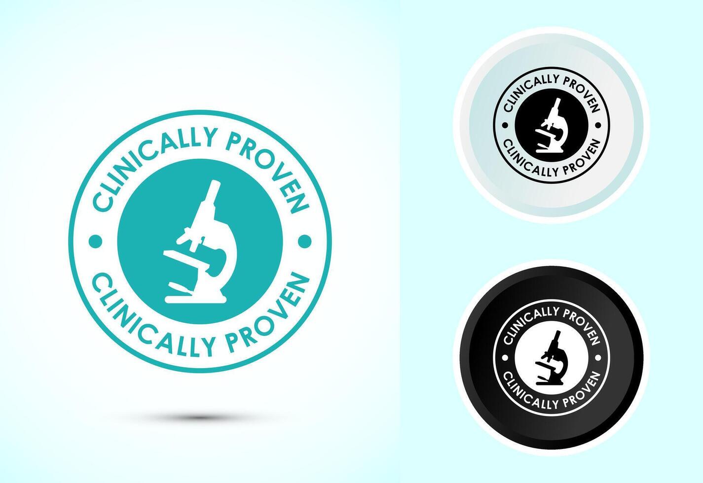 Clinically proven icon illustration, Clinically tested label badge, Color black and white vector