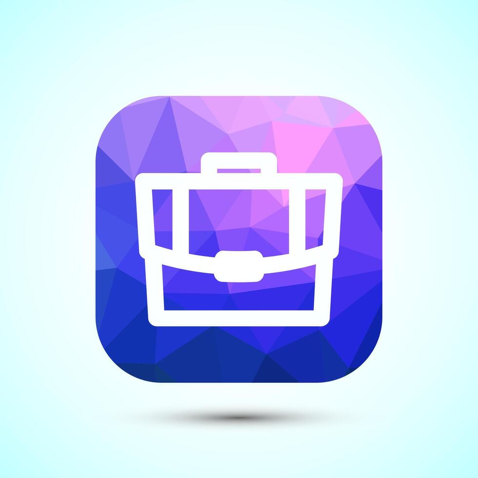 Briefcase icon design, bag icon for apps and websites, low poly style vector