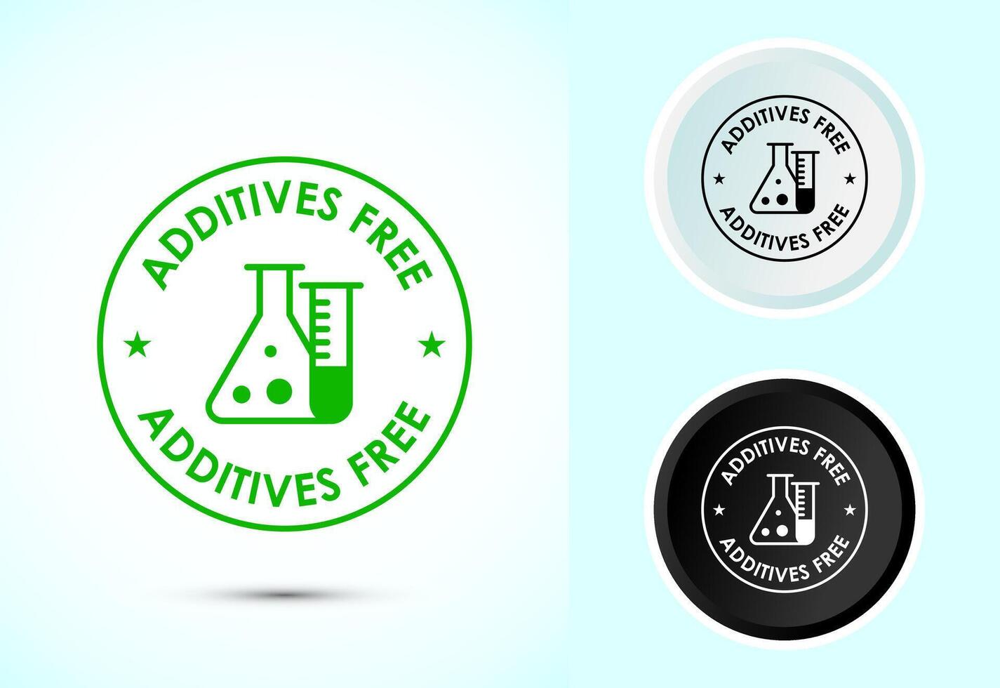 Additives free icon, Color black and white vector