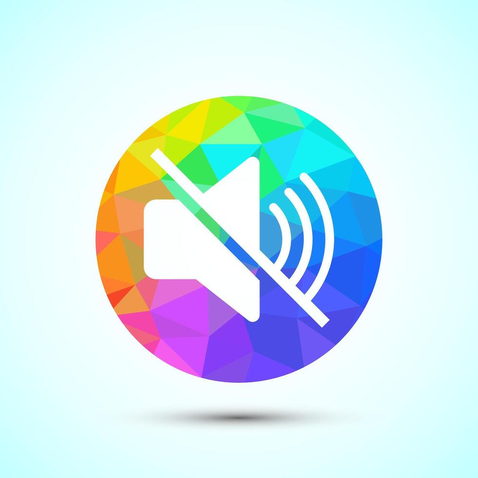 Volume icon illustration, Sound icon for apps and websites, low poly style vector