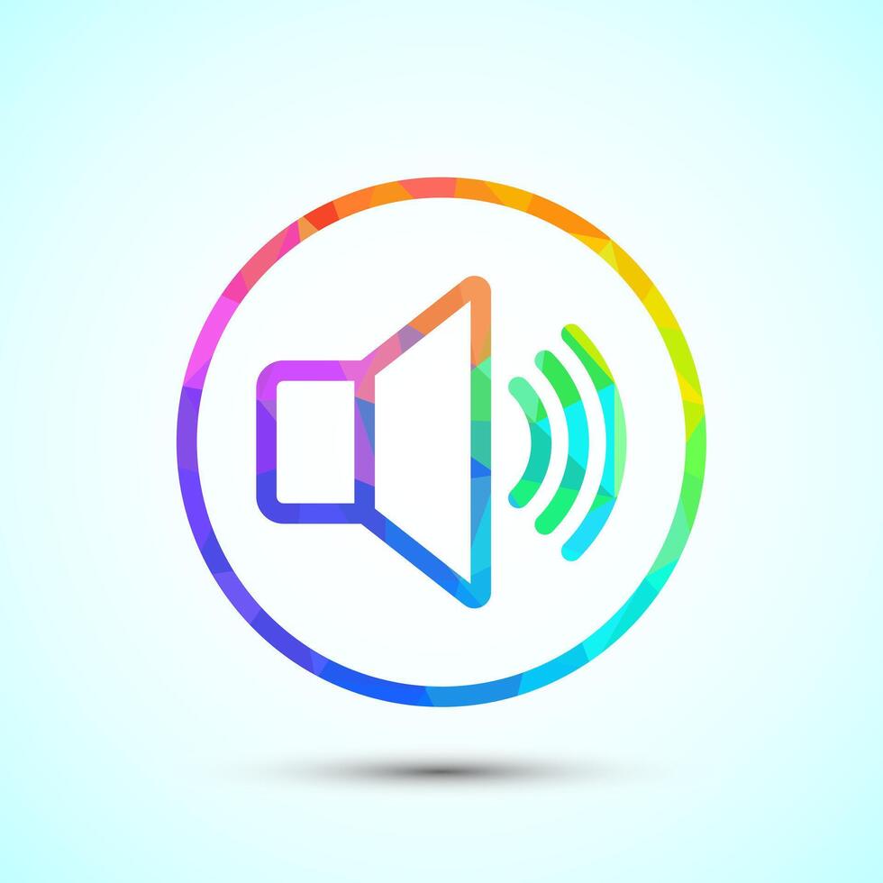 Volume icon design, Sound icon for apps and websites, low poly vector