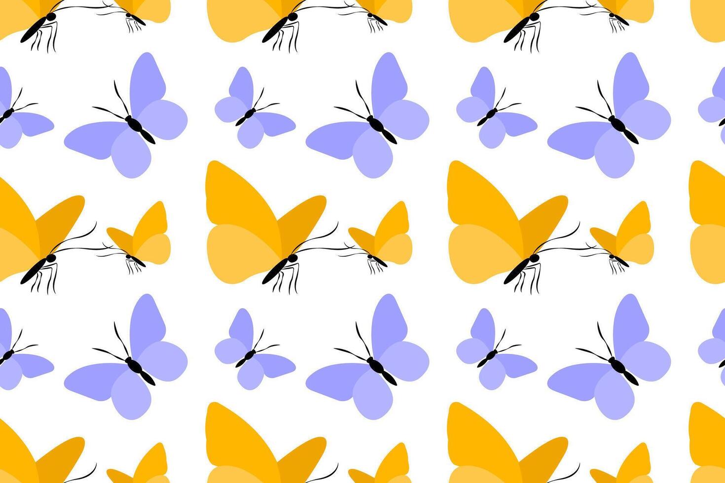 Seamless pattern featuring colorful butterflies in dynamic arrangements on a bright background vector