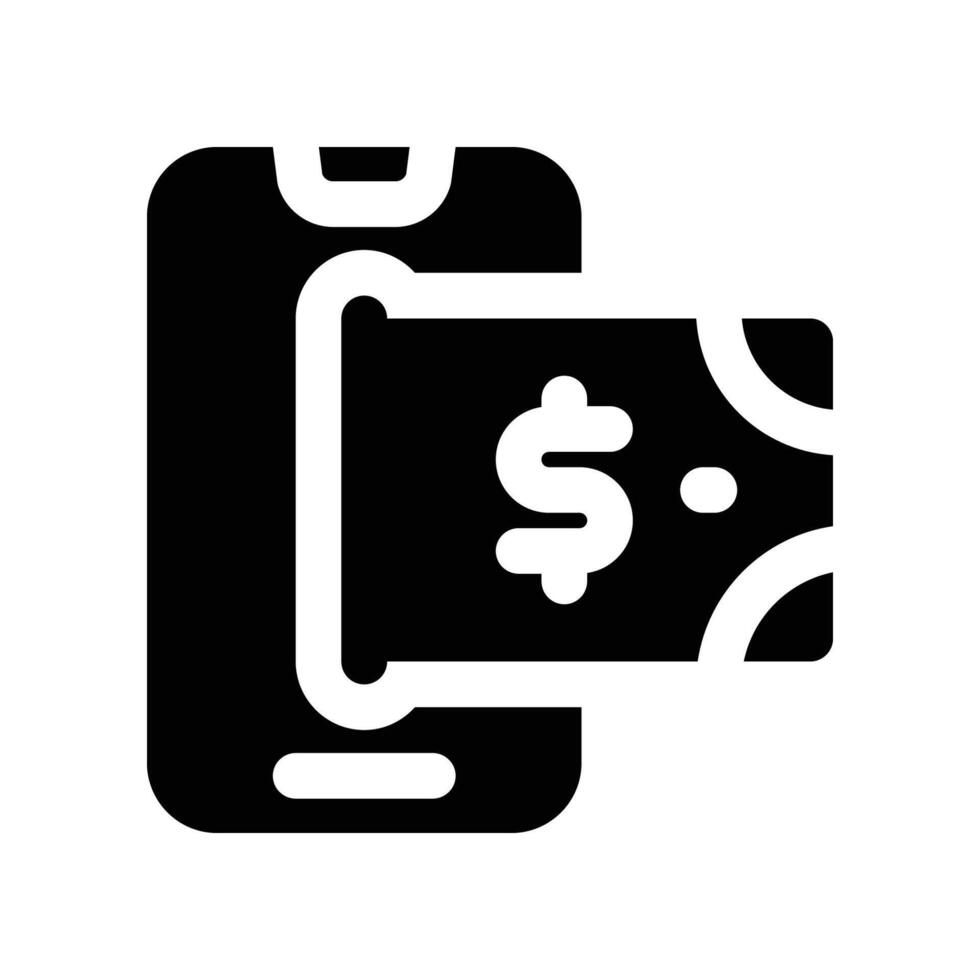 online money solid icon vector