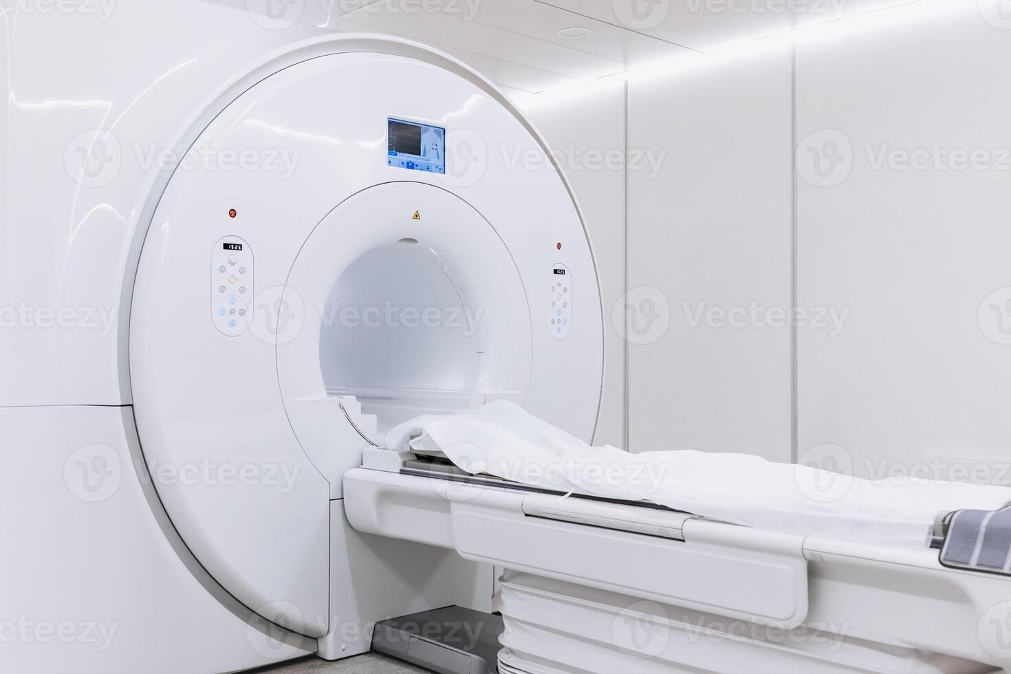 Medical CT or MRI or PET Scan Standing in the Modern Hospital Laboratory. CT Scanner in radiography center. MRI machine for magnetic resonance imaging in hospital radiology photo