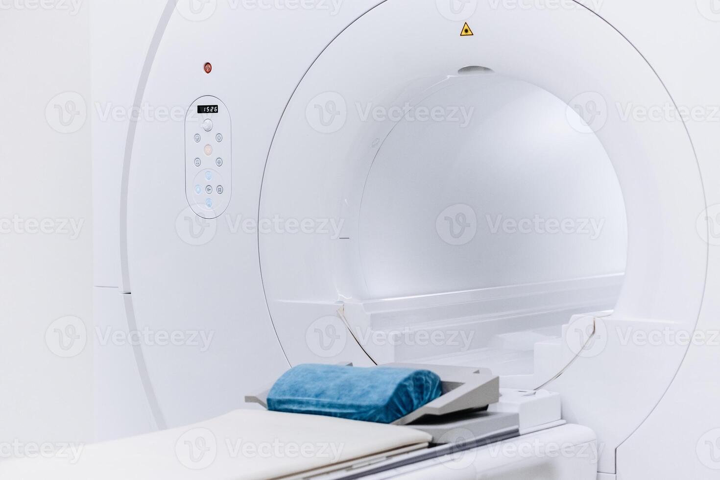 Medical CT or MRI or PET Scan Standing in the Modern Hospital Laboratory. CT Scanner, Pet Scanner in hospital in radiography center. Banner, free copy space photo