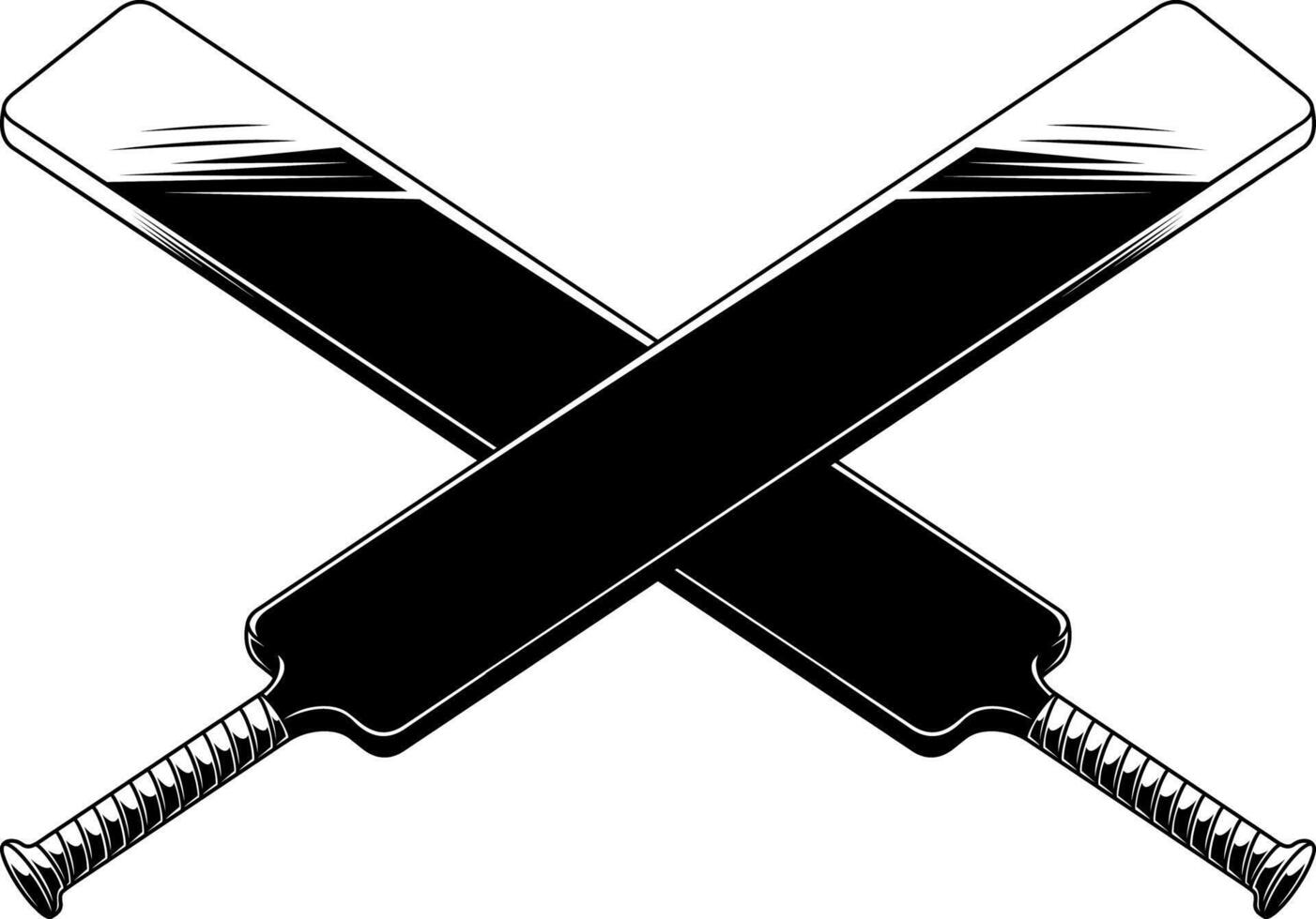 Classic Sports Equipment Symbol With Crossed Cricket Bats vector