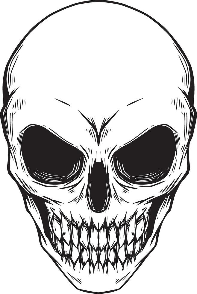 illustration of a skull face, suitable for commercial use as a poster, card, flyer, symbol, sign, etc. vector