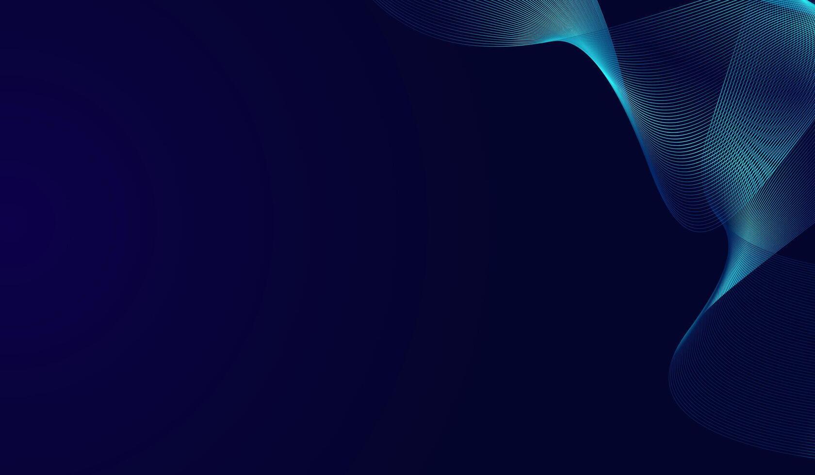 The deep navy backdrop, evoking a modern and technological aesthetic, A futuristic abstract background featuring smooth, flowing wave-like lines in shades of blue and green. vector