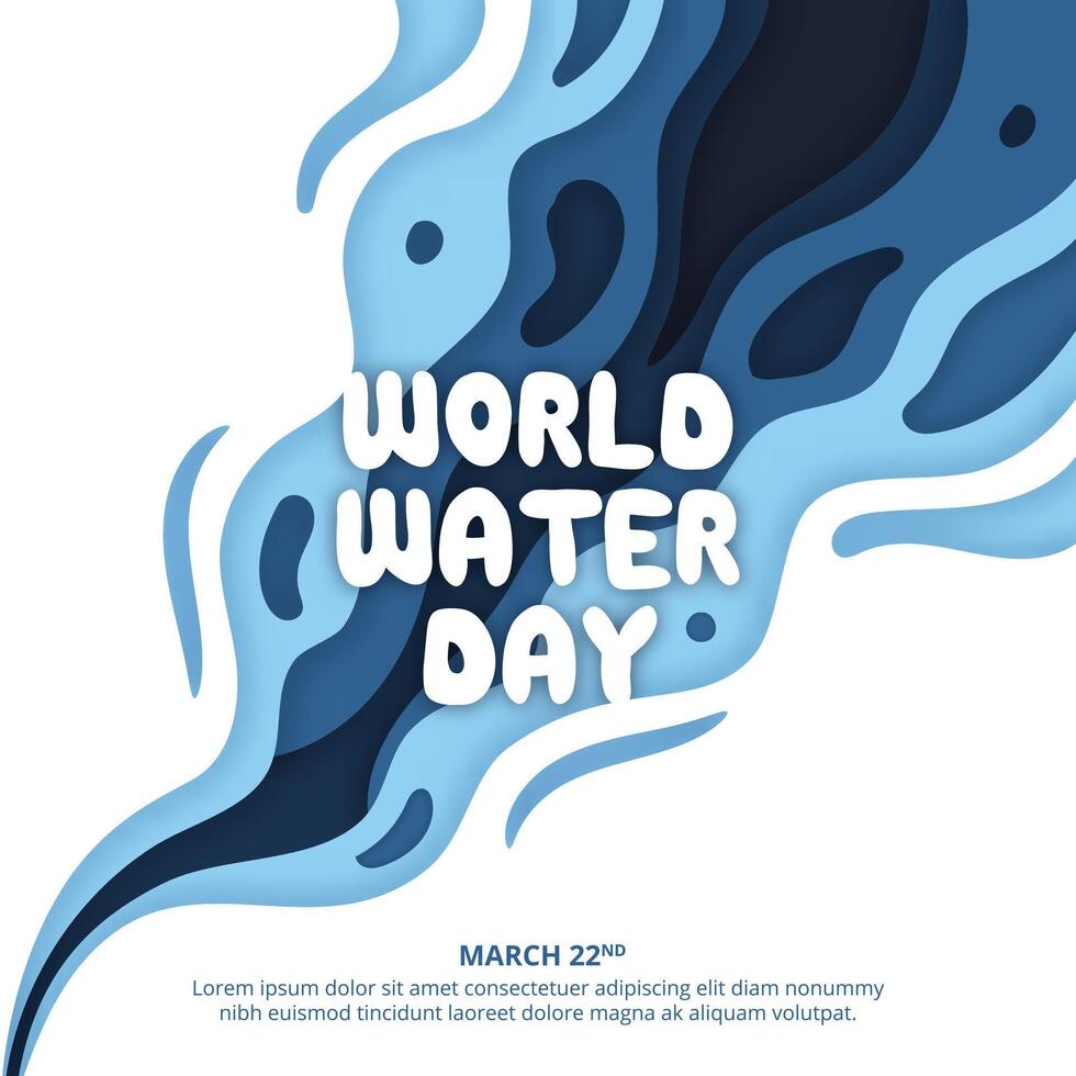 World Water Day design with cutting paper style vector