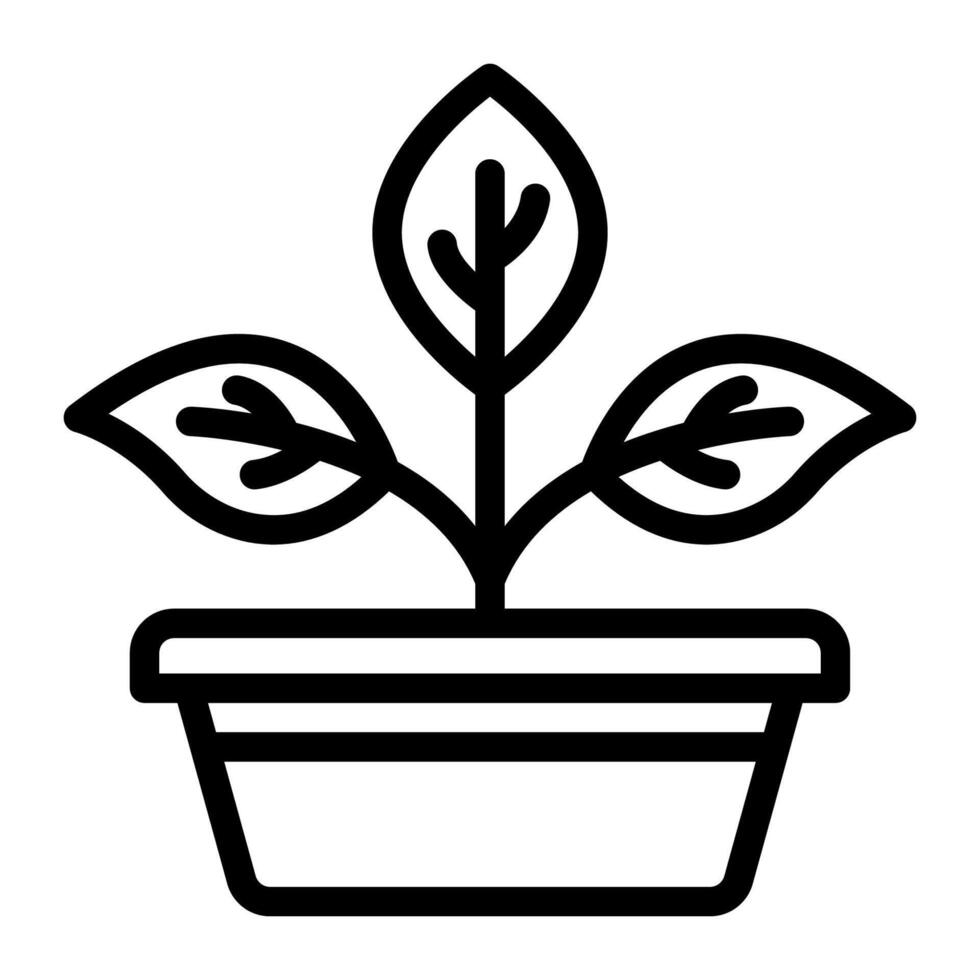 Plant icon simple line vector