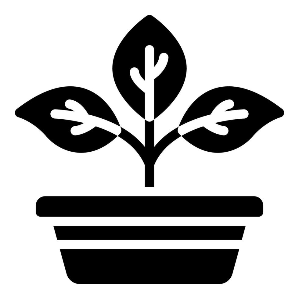 Plant icon simple glyph vector