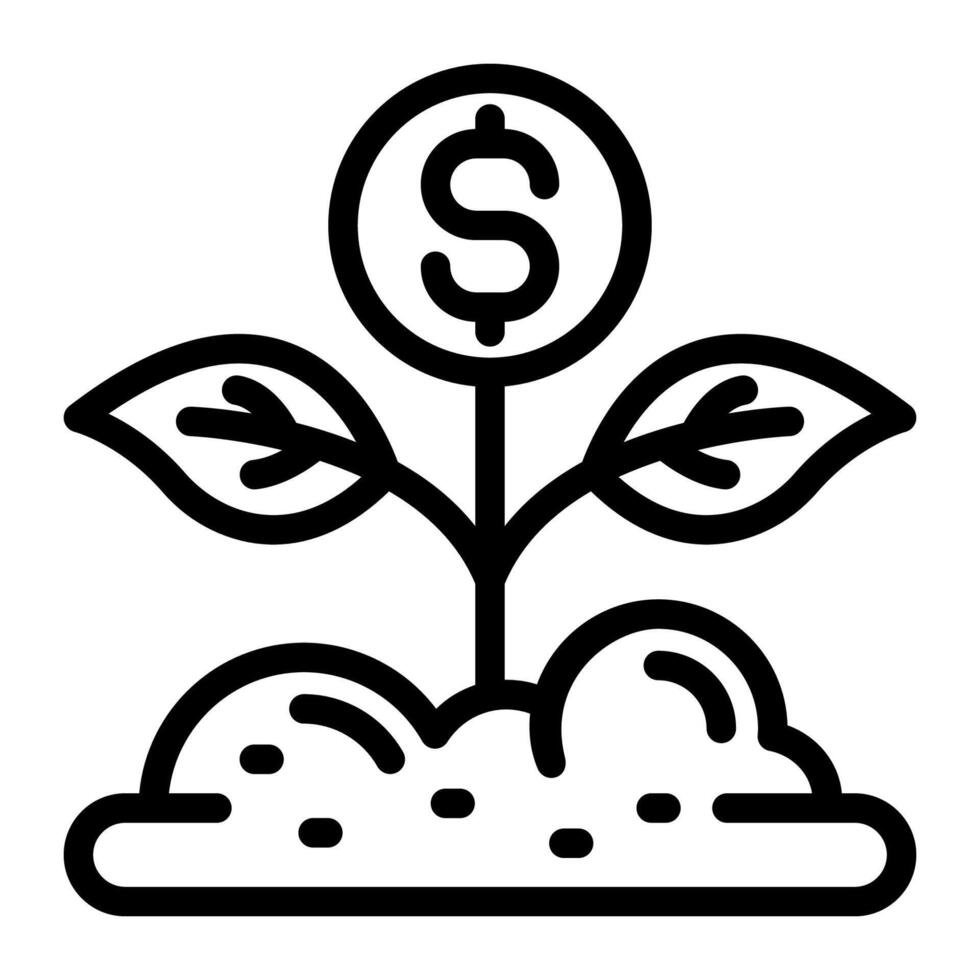Invest icon simple line vector