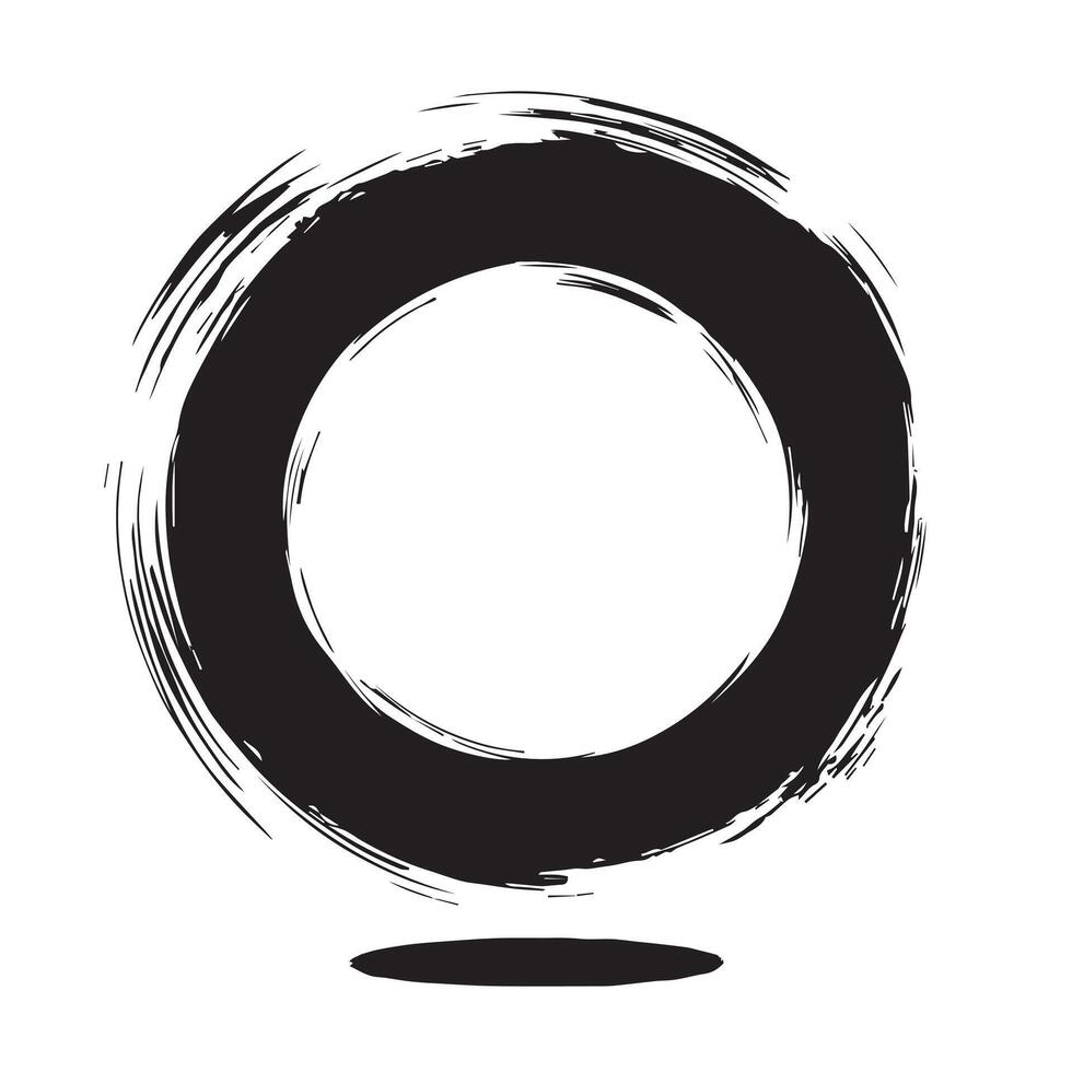 Enso Circle Brush Stroke Art vector