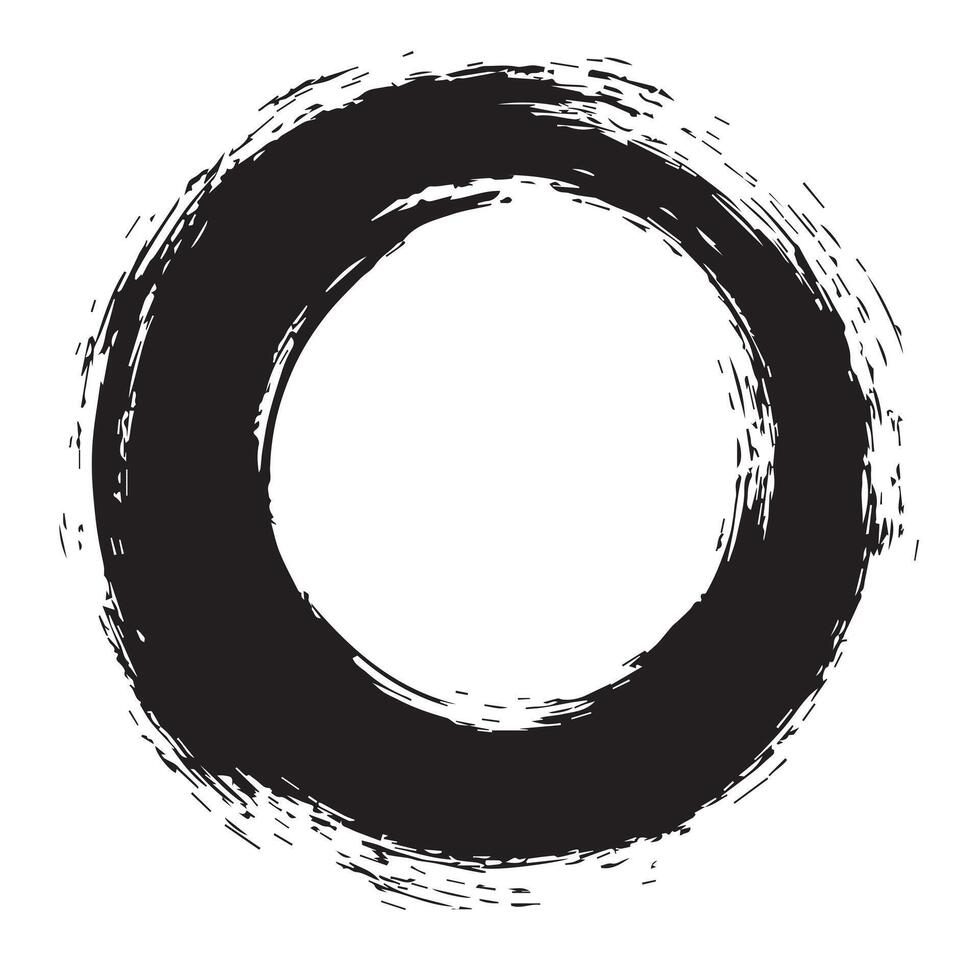 Hand-Drawn Enso Circle Art vector