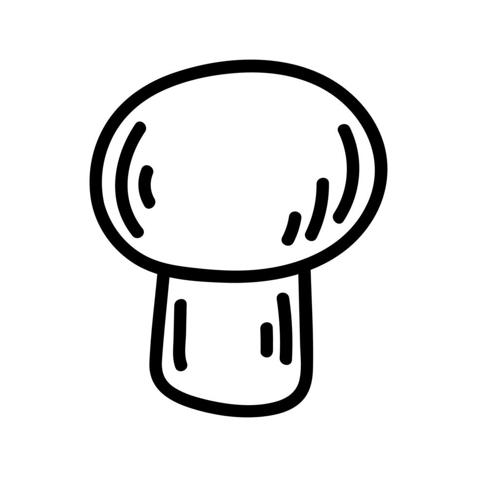 Doodle illustration of small champignons. Hand drawn edible mushroom for healthy menu vector
