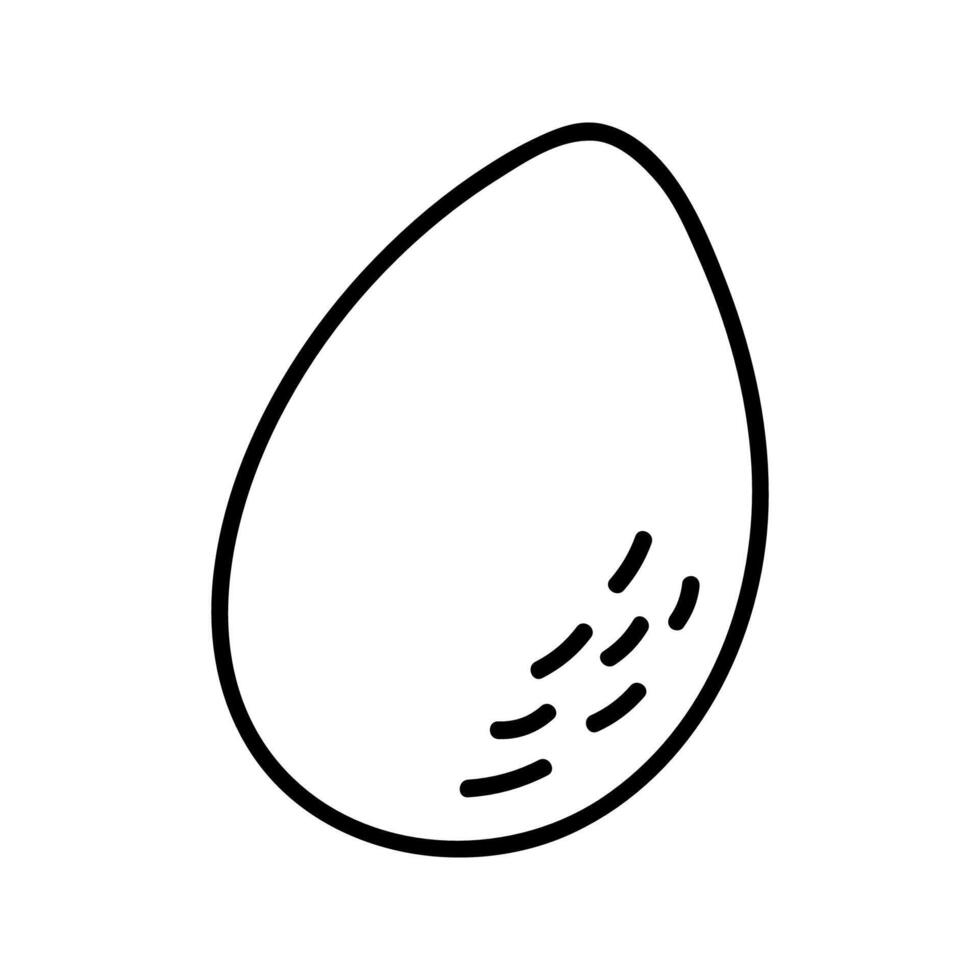 Simple linear boiled egg, hand drawn doodle silhouette vector
