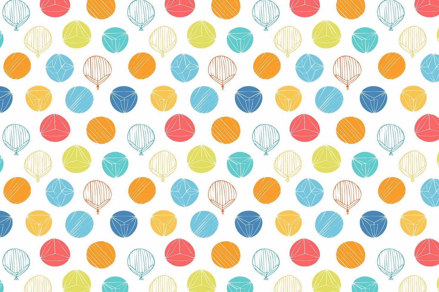 A colorful pattern with many different shapes vector