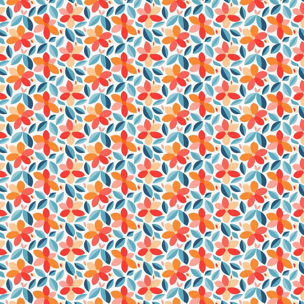 A colorful pattern with leaves on it vector