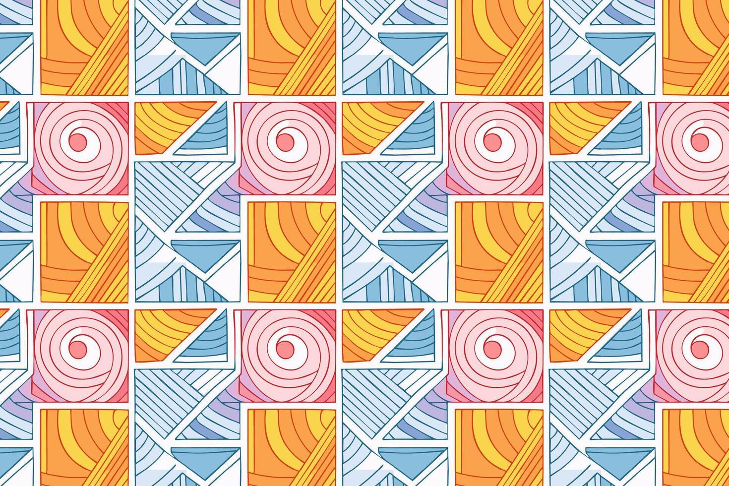 A colorful abstract pattern with a blue, orange and yellow background vector