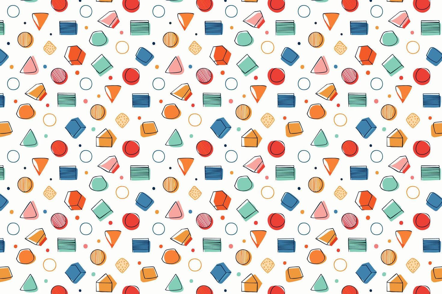 A colorful pattern with shapes and lines vector