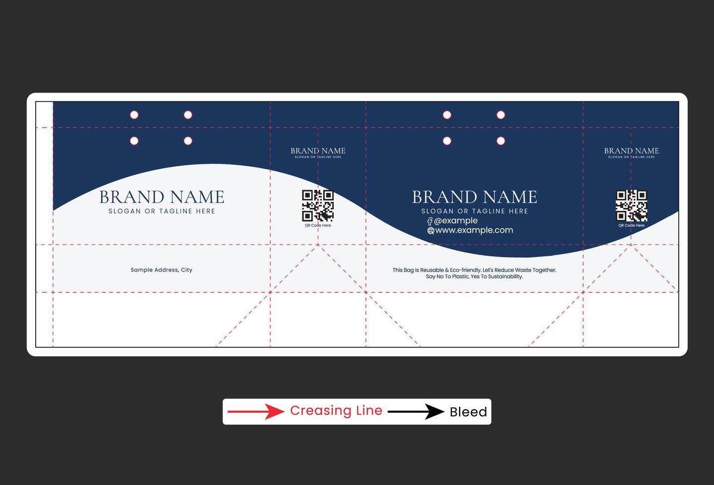 Shopping Bag Die-Cut Template vector