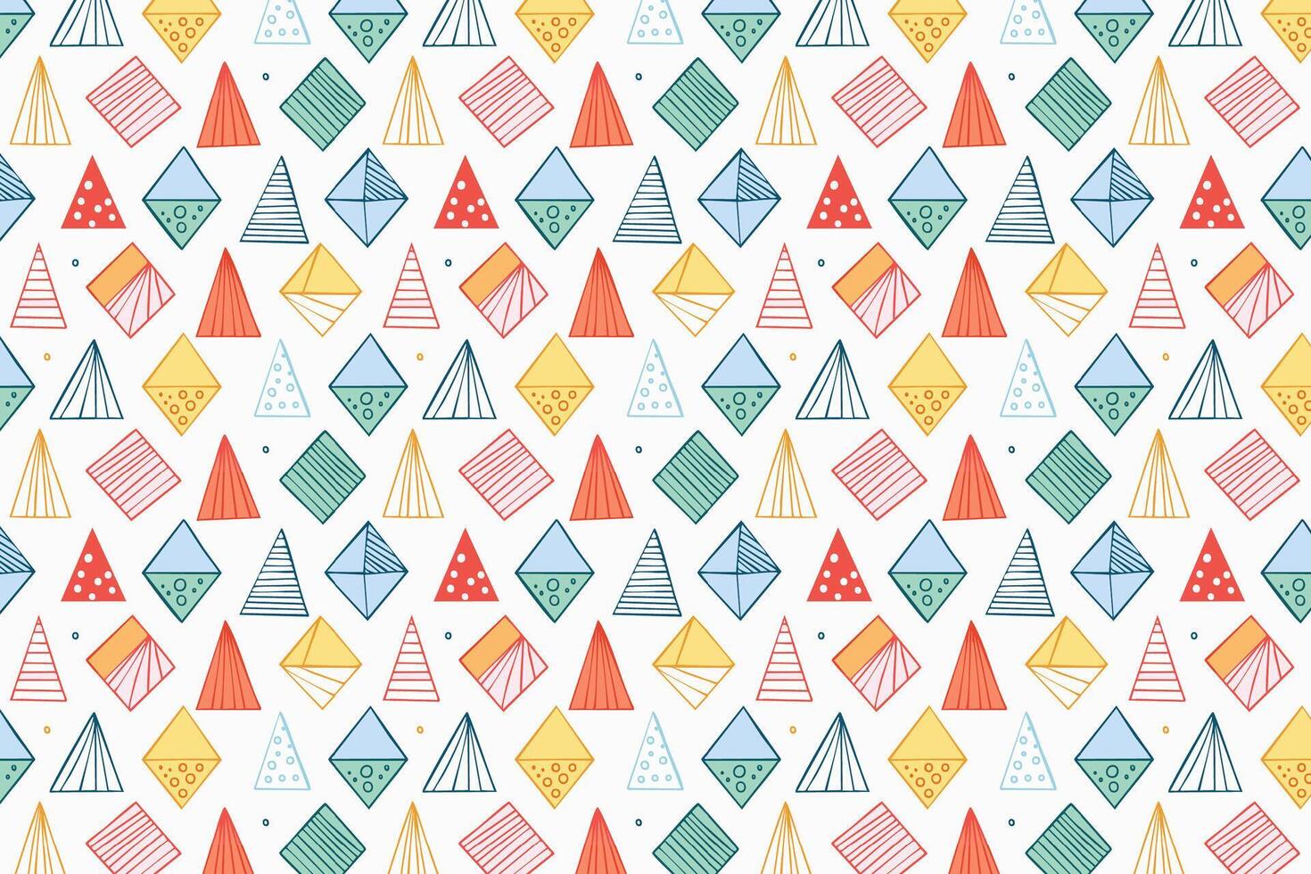 A colorful pattern with triangles and stars vector