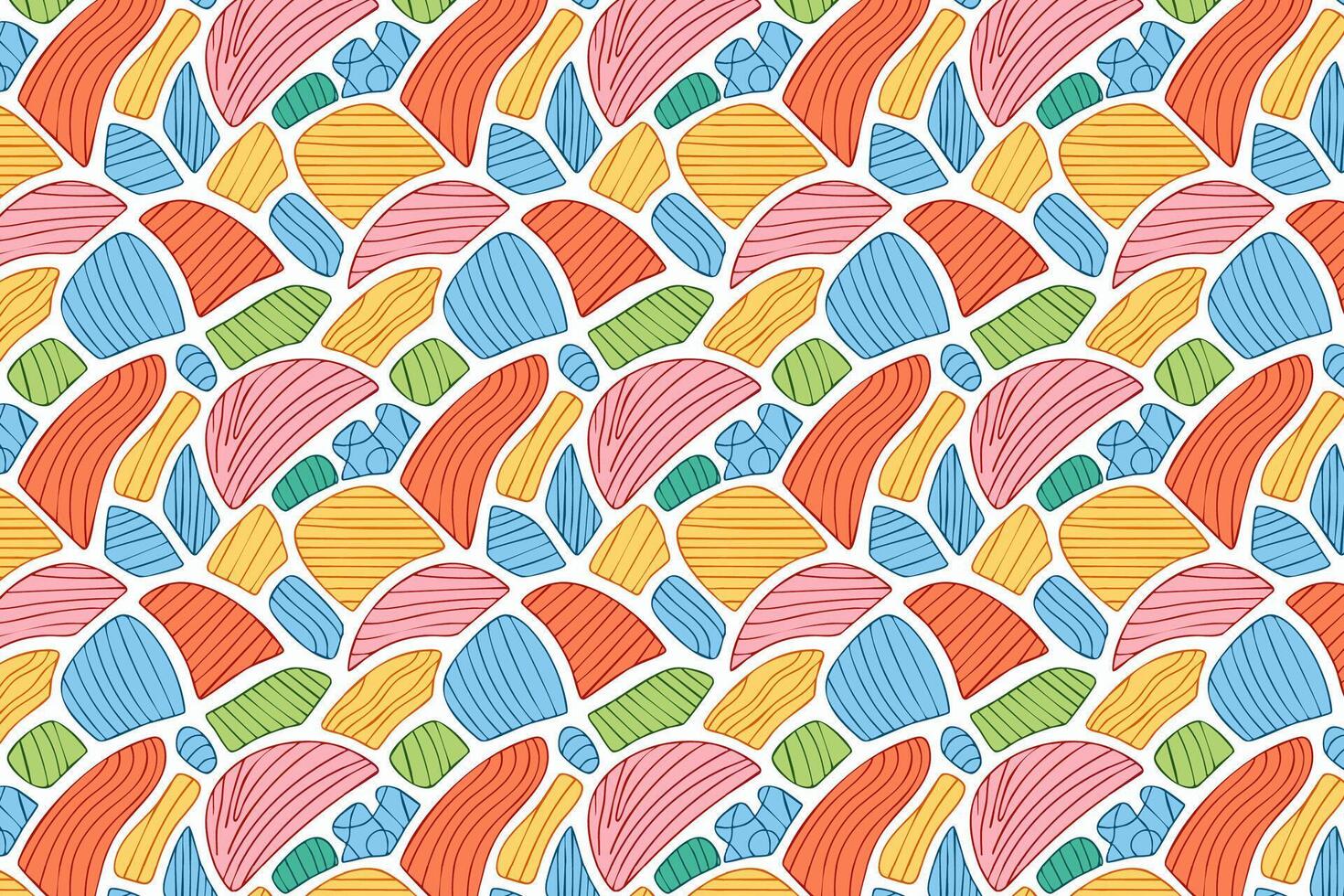 A colorful pattern with many different shapes vector