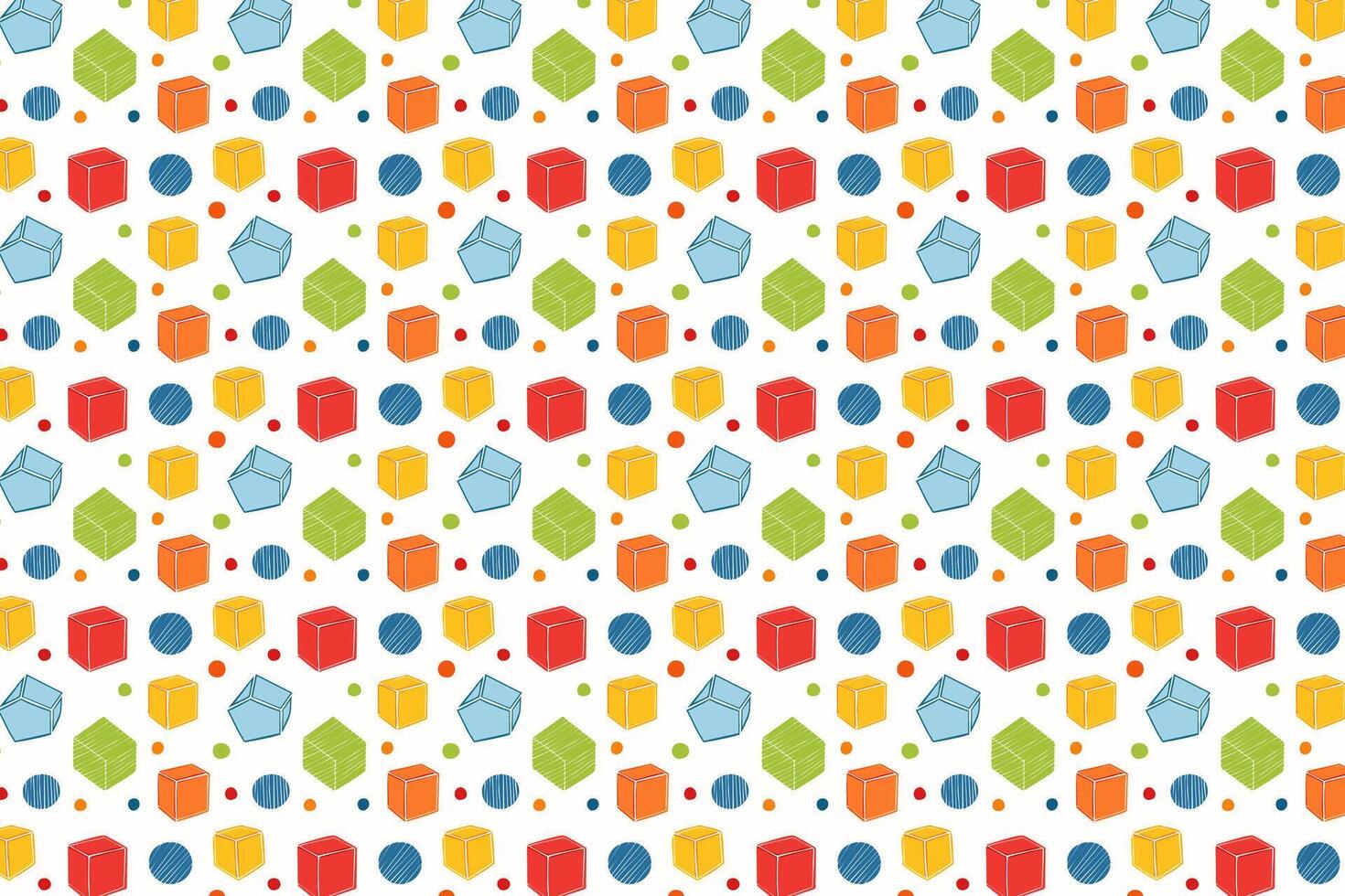 A colorful pattern with many different shapes and colors vector
