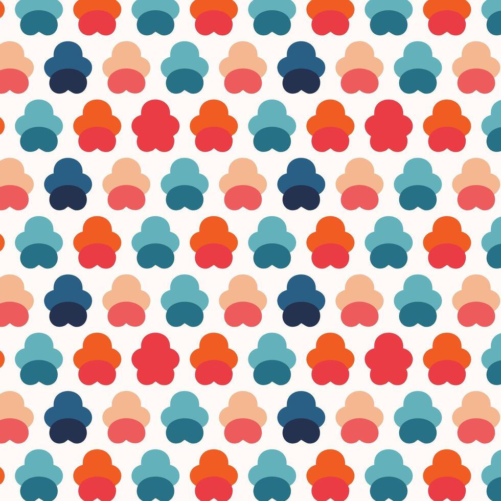 A colorful pattern with hearts and flowers vector