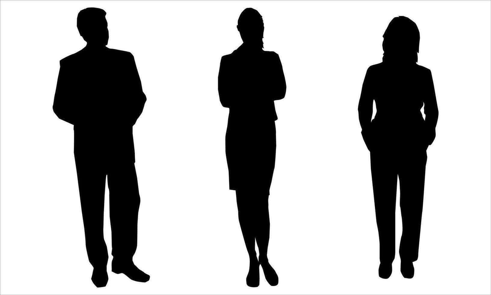 silhouettes bundle of people on a white background vector