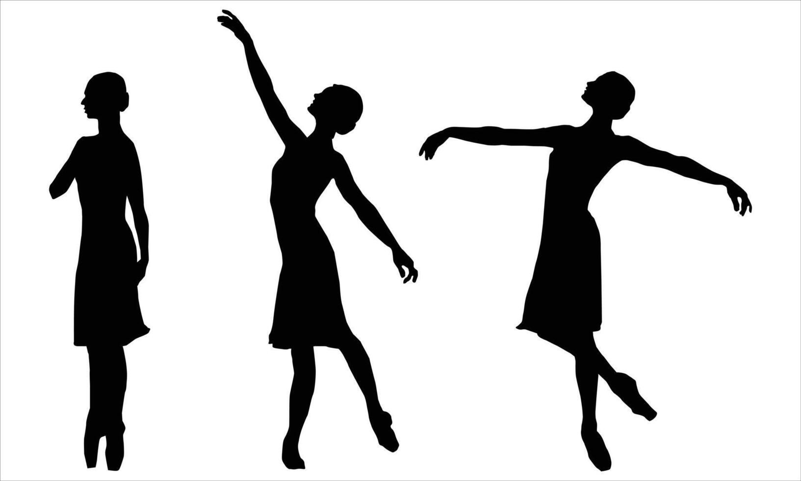 silhouettes of ballet dancers vector