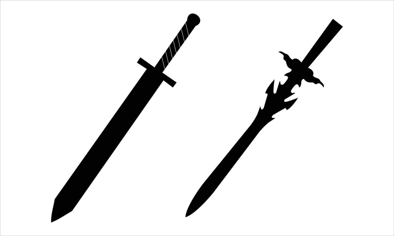 Sword silhouette icon set vector