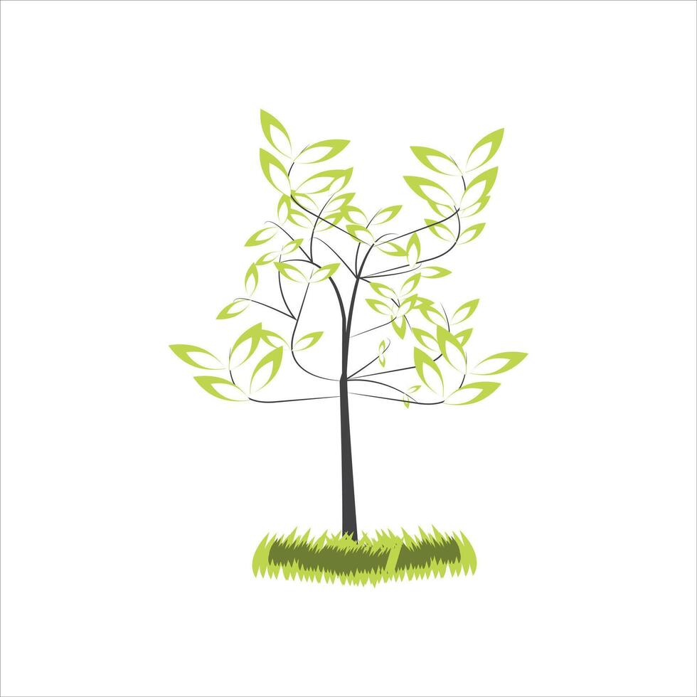 Flat green trees illustration vector