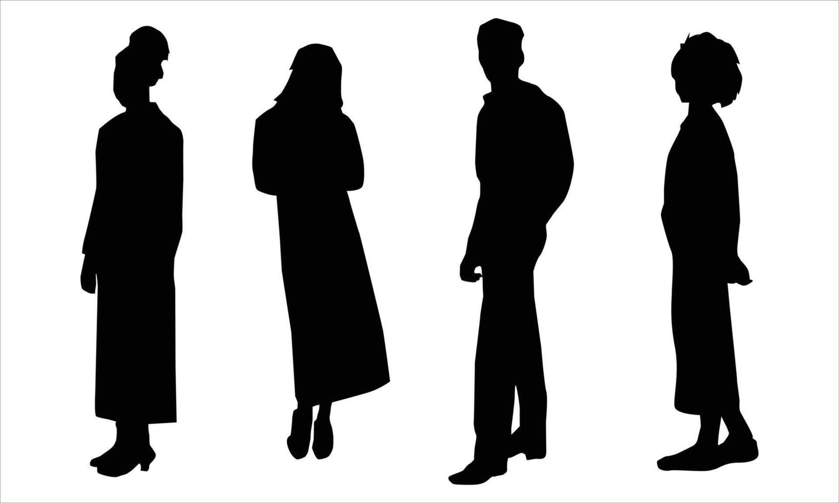 silhouettes of people on a white background.Man and women silhouettes vector
