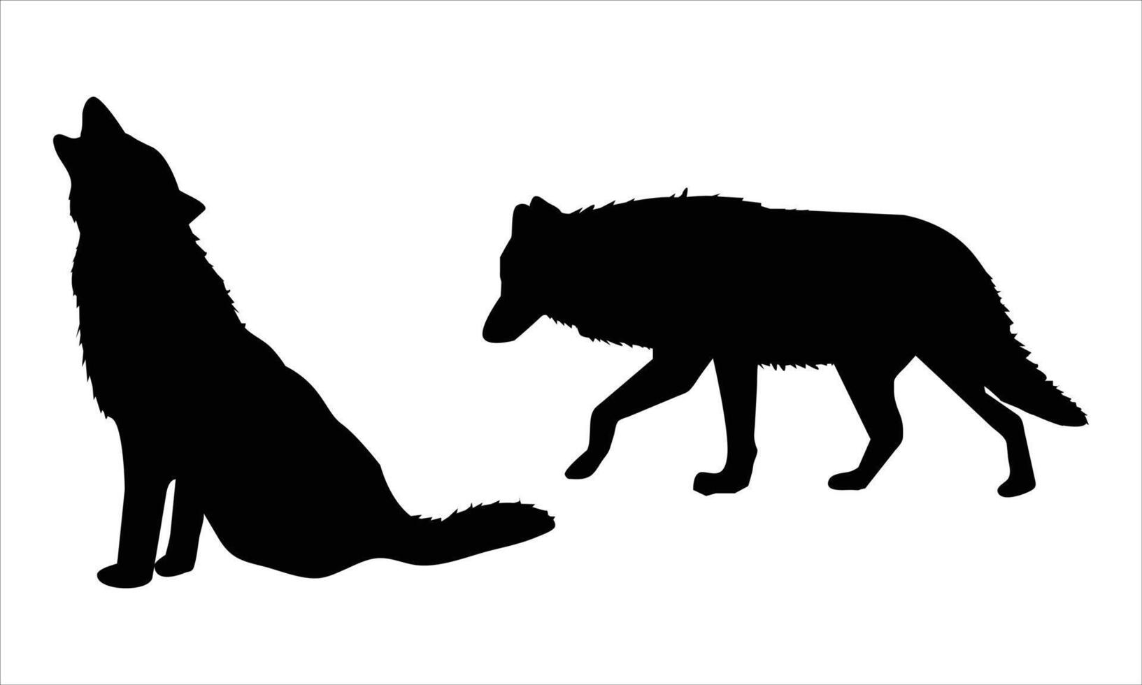 silhouette icon set of wolf vector