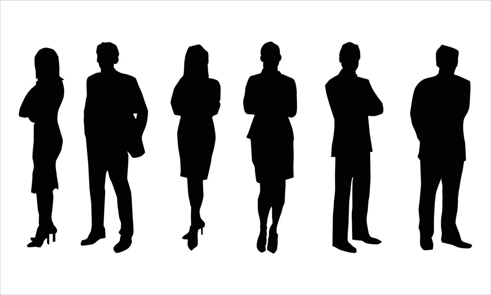 business people silhouette set on a white background vector
