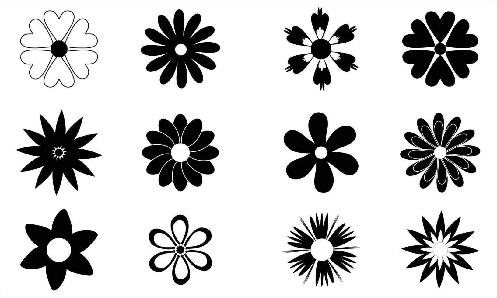 Flower icon set illustration vector