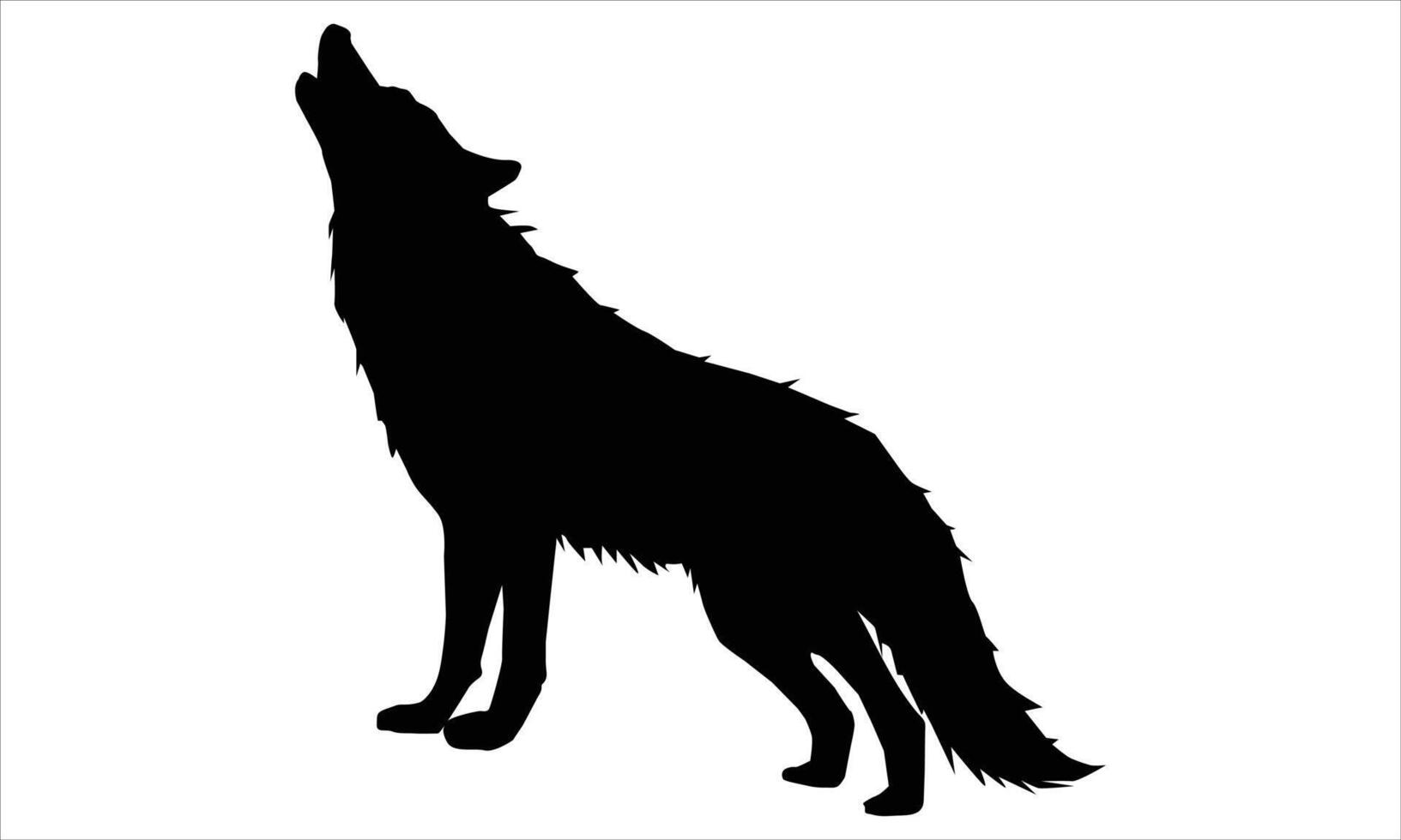 howling wolf silhouette Illustration vector