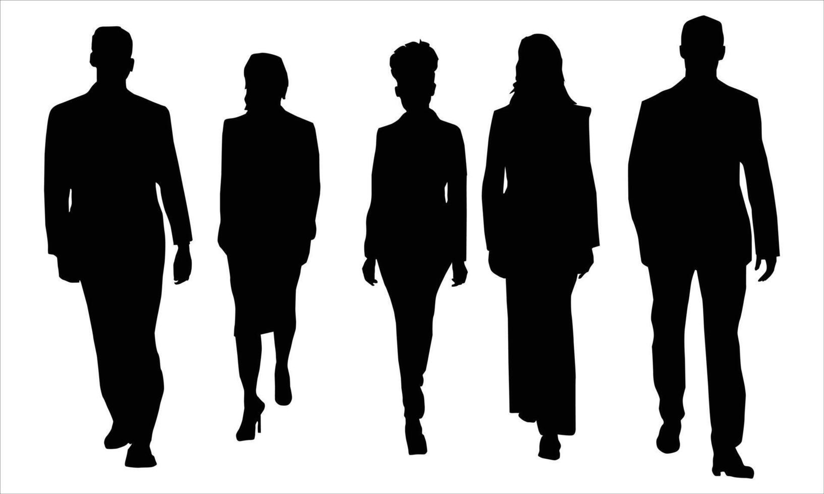 people black silhouette.a group of men and women stand on a white background vector