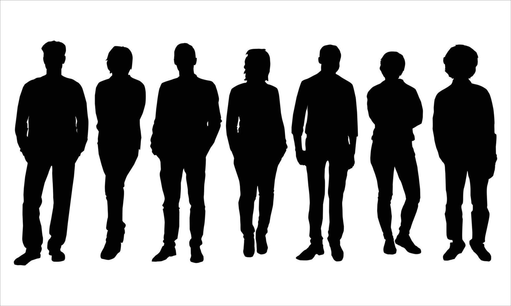 people silhouette set.Man and women silhouette Illustration vector