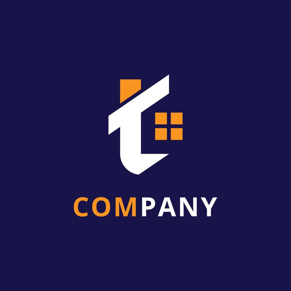 T Letter Real Estate House Property Construction Business Abstract Emblem Lettermark Logo Template. vector