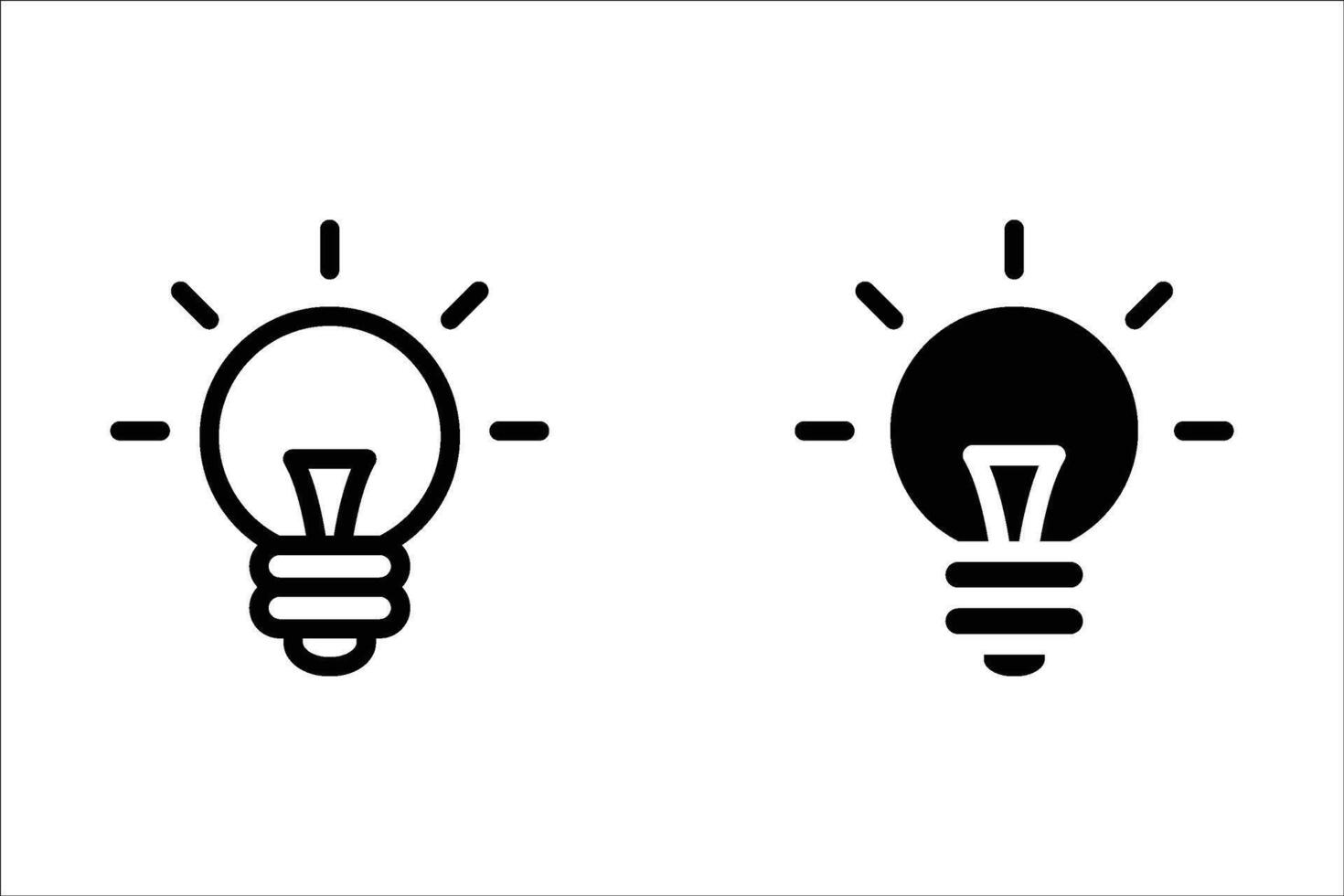 Light Bulb set. Electric lamp sign. for mobile concept and web design. illustration on white background vector