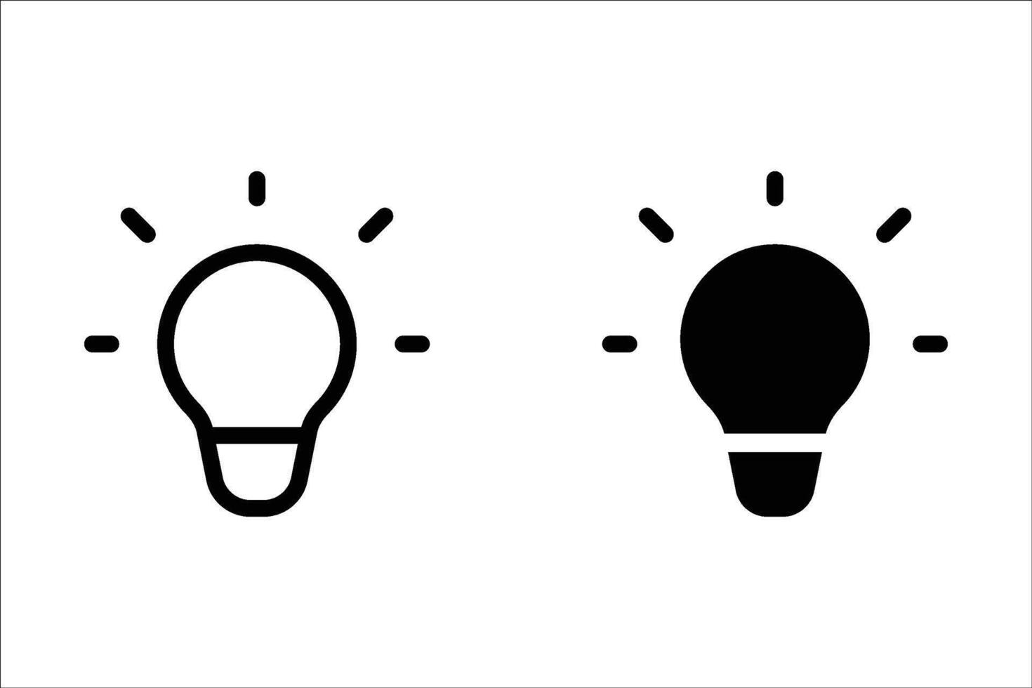 Light Bulb icon set. Electric lamp sign. for mobile concept and web design. illustration on white background vector
