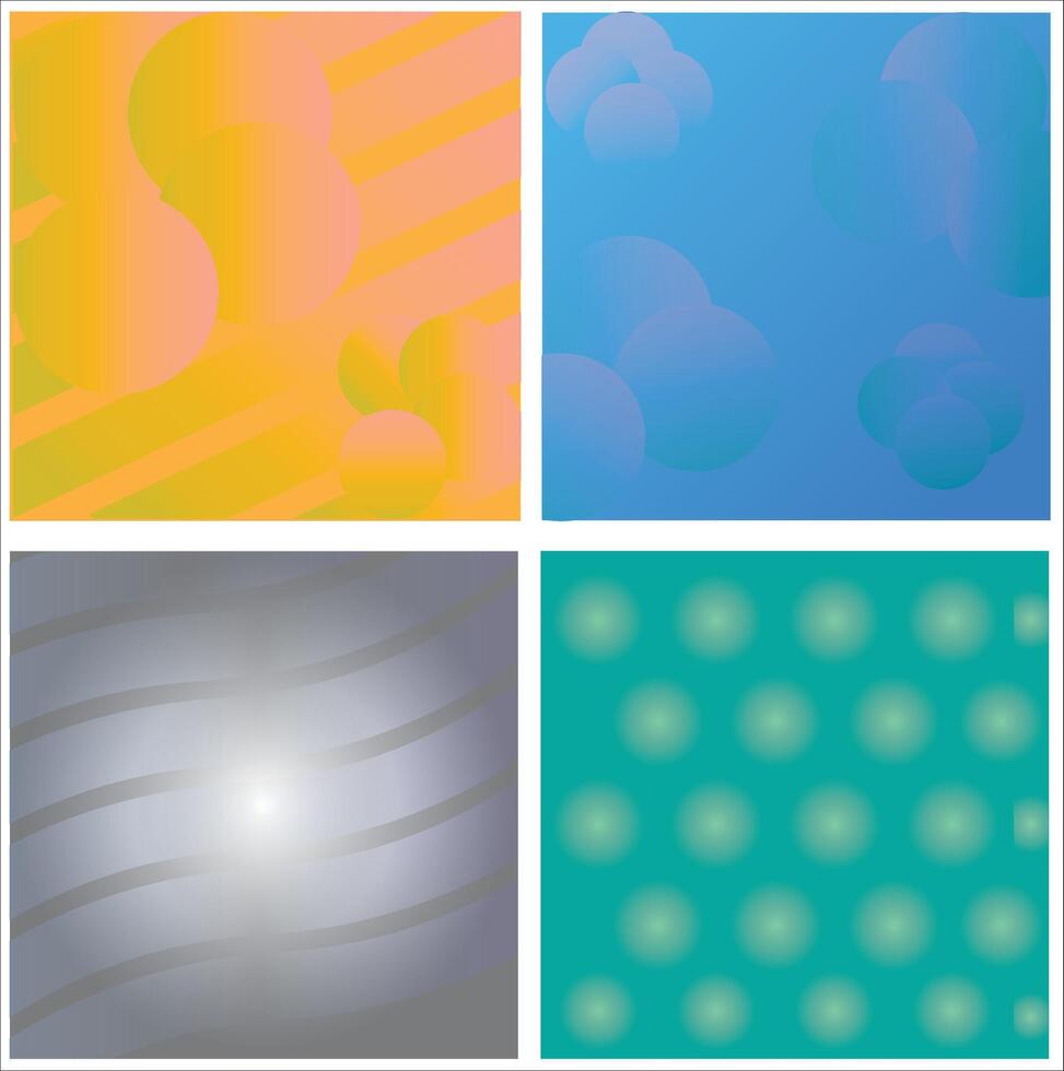 Modern gradient poster background set. Minimalist cover template with vibrant perspective geometric prism shapes in motion. Ideal design for social media, cover, banner, flyer. vector