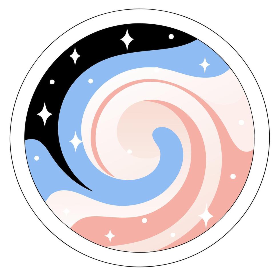 Pastel Galaxy Swirl Pink, Blue. vector