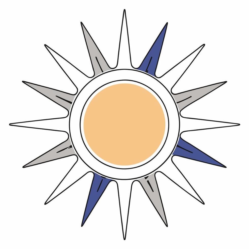 Minimalist Peach Sunburst Design Modern Graphic Element. vector