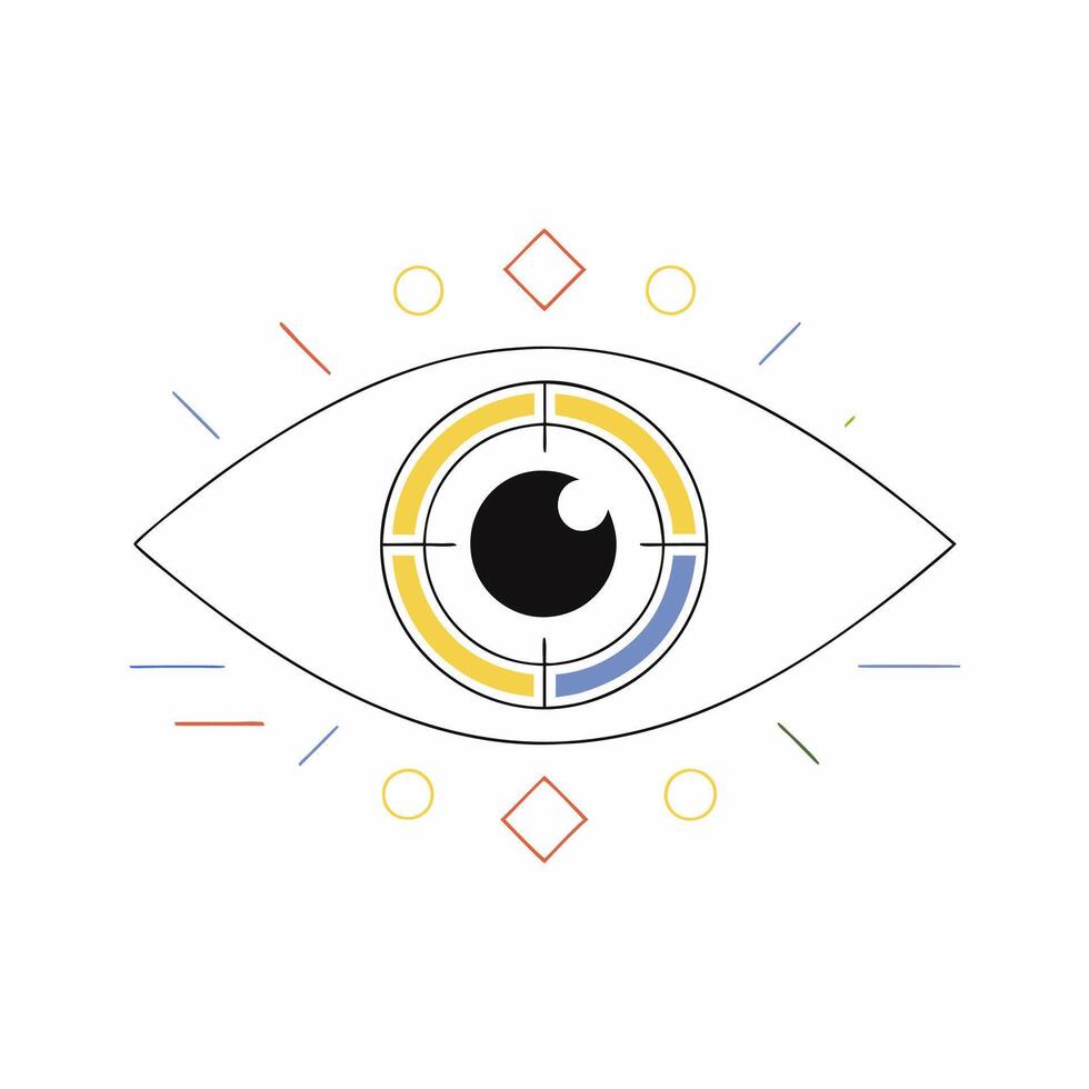 Minimalist Abstract Eye Yellow. vector